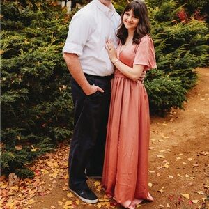 Rose gold maxi dress